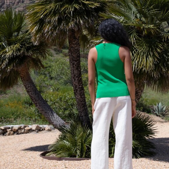 Oak + Fort Green Racerback Sweater Tank - Picture 2 of 4